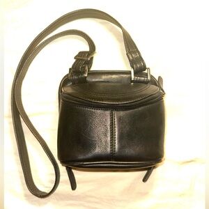 Black leather Latico cross-body bag